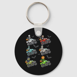 Halloween Skeleton Zombie Riding Monster Truck Vam Key Ring