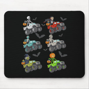 Halloween Skeleton Zombie Riding Monster Truck Vam Mouse Mat