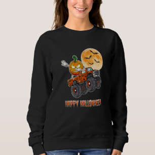 Halloween Skeleton Zombie Riding Monster Truck Vam Sweatshirt