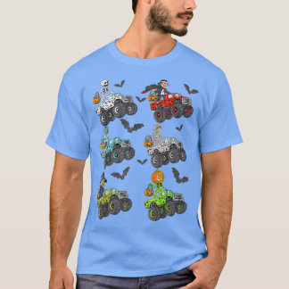 Halloween Skeleton Zombie Riding Monster Truck Vam T-Shirt