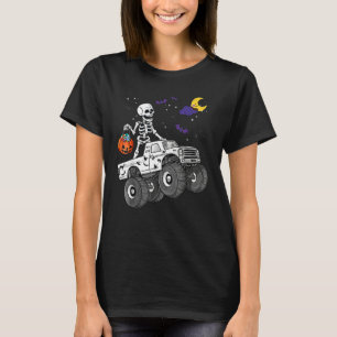 Halloween Skeleton Zombie Riding Monster Truck Vam T-Shirt