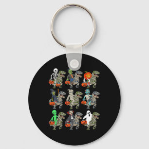 Halloween Skeleton Zombie Riding Mummy T Rex Vampi Key Ring