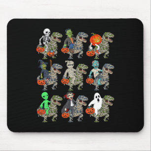 Halloween Skeleton Zombie Riding Mummy T Rex Vampi Mouse Mat