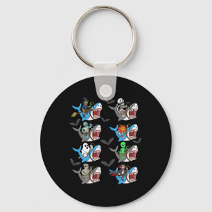 Halloween Skeleton Zombie Riding Shark Mummy Vampi Key Ring
