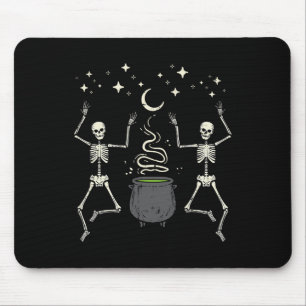 Halloween Skeletons Dance Witch Cauldron Costume W Mouse Mat