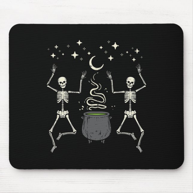 Halloween Skeletons Dance Witch Cauldron Costume W Mouse Mat (Front)
