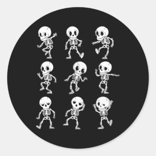 Halloween Skeletons Dancing Funny Costume Men Wome Classic Round Sticker