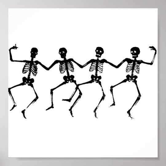 Halloween Skeletons Dancing Poster | Zazzle.co.uk