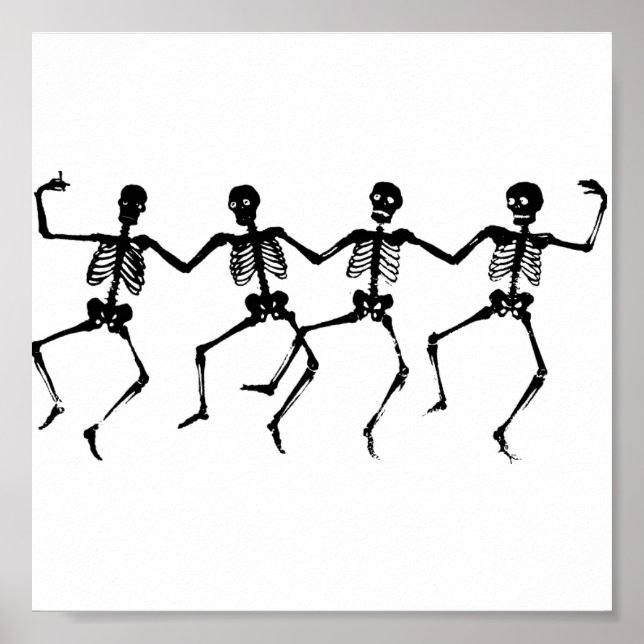 Halloween Skeletons Dancing Poster (Front)