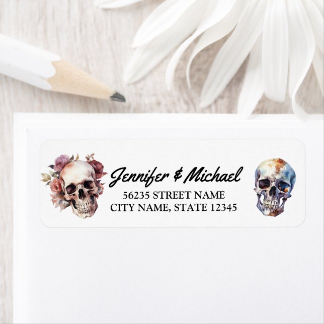 halloween skeletons gothic wedding address (Insitu)