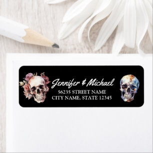 halloween skeletons gothic wedding black address