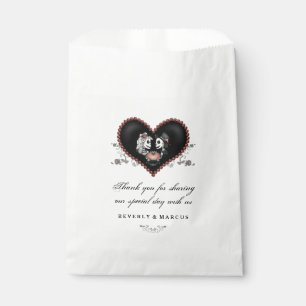 Halloween Skeletons Heart LOVE Wedding Names Favour Bags
