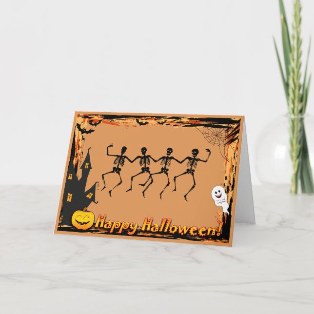 Halloween Skeletons Holiday card (Front)
