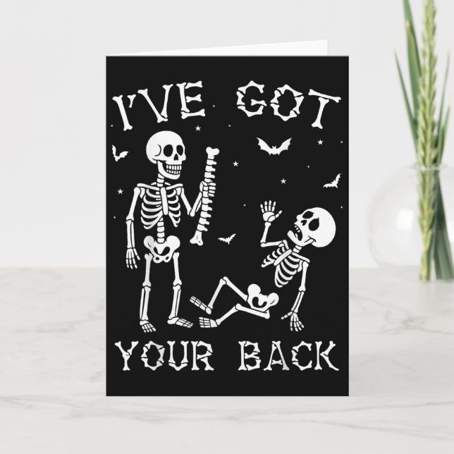 Halloween Skeletons Ive Got Your Back Costume Men  Card (Front)