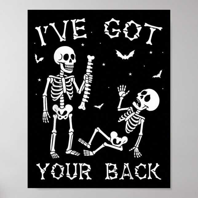 Halloween Skeletons Ive Got Your Back Costume Men  Poster (Front)