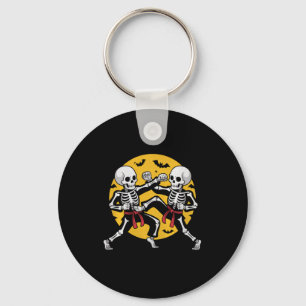 Halloween Skeletons Karate Martial Arts Premium Key Ring
