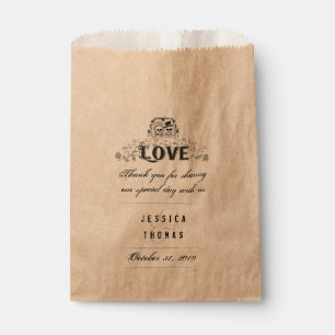 Halloween Skeletons LOVE Wedding Names Thank You Favour Bags