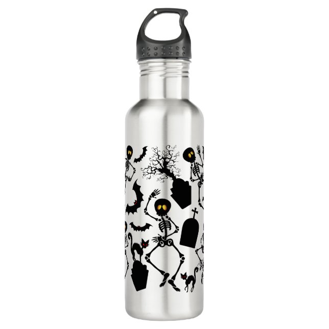 Halloween Skeletons Macabre Dance 710 Ml Water Bottle (Front)