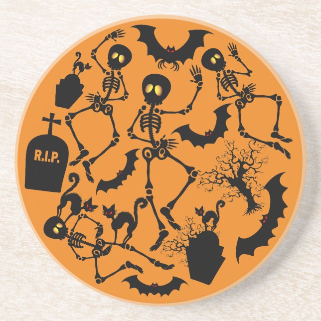 Halloween Skeletons Macabre Dance Coaster (Front)