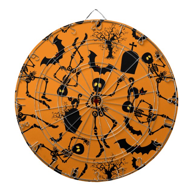 Halloween Skeletons Macabre Dance Dartboard (Front)
