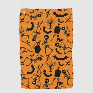 Halloween Skeletons Macabre Dance Golf Towel
