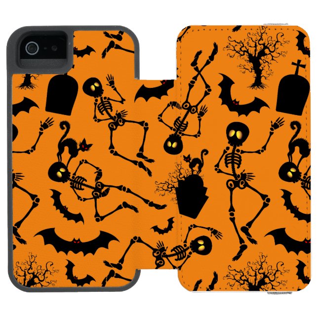 Halloween Skeletons Macabre Dance Incipio iPhone Wallet Case (Folio Open)