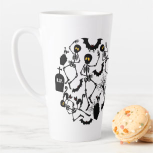 Halloween Skeletons Macabre Dance Latte Mug
