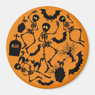 Halloween Skeletons Macabre Dance Magnet