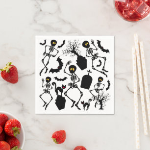 Halloween Skeletons Macabre Dance Napkin