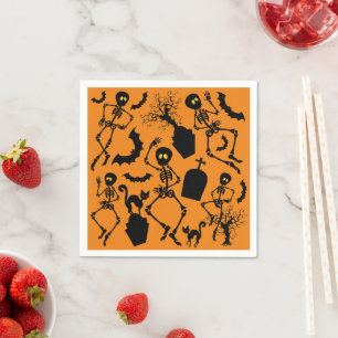 Halloween Skeletons Macabre Dance Napkin