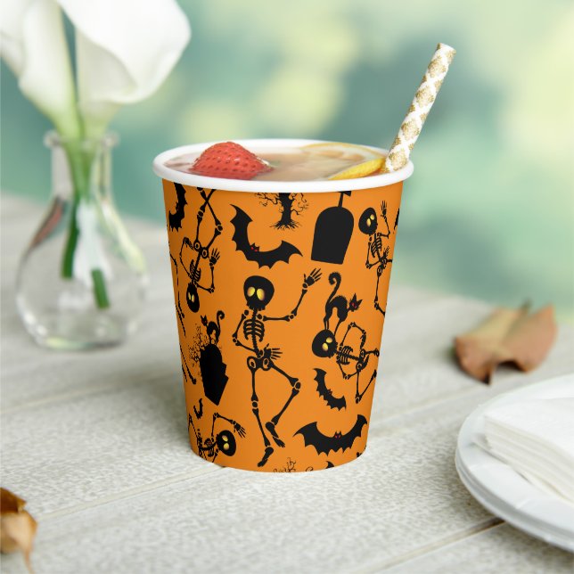 Halloween Skeletons Macabre Dance Paper Cups (Insitu)