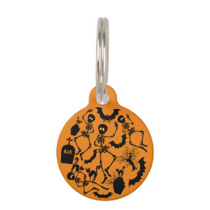 Halloween Skeletons Macabre Dance Pet Tag