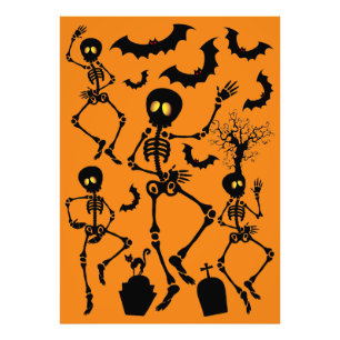 Halloween Skeletons Macabre Dance Photo Print