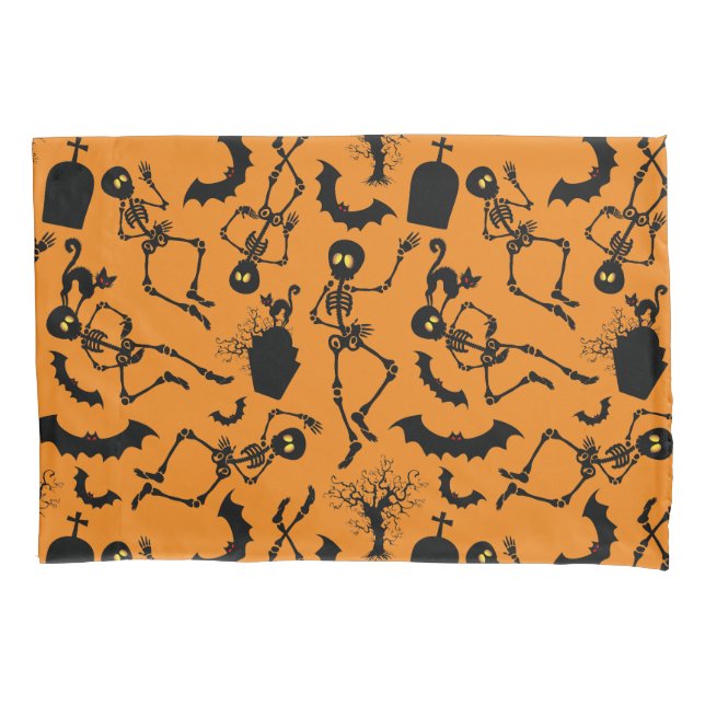 Halloween Skeletons Macabre Dance Pillowcase (Front)