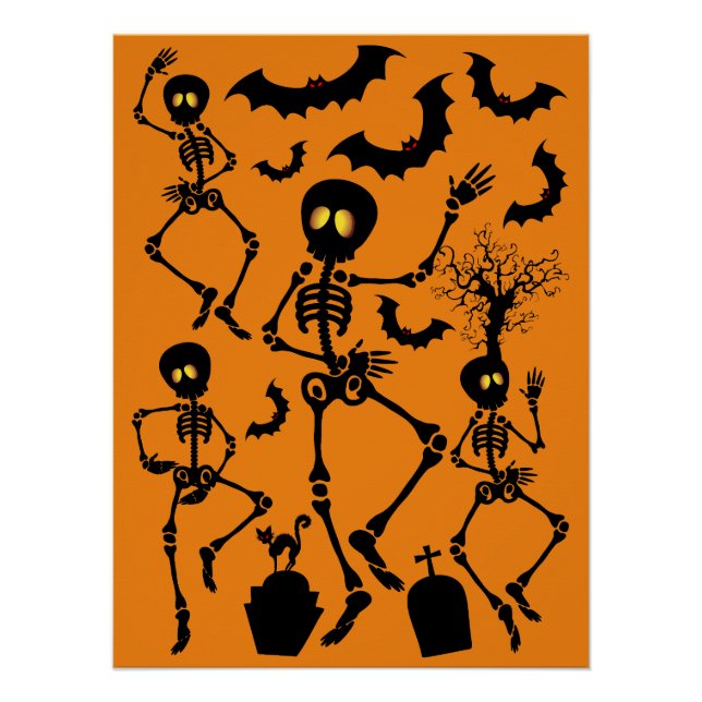 Halloween Skeletons Macabre Dance Poster (Front)