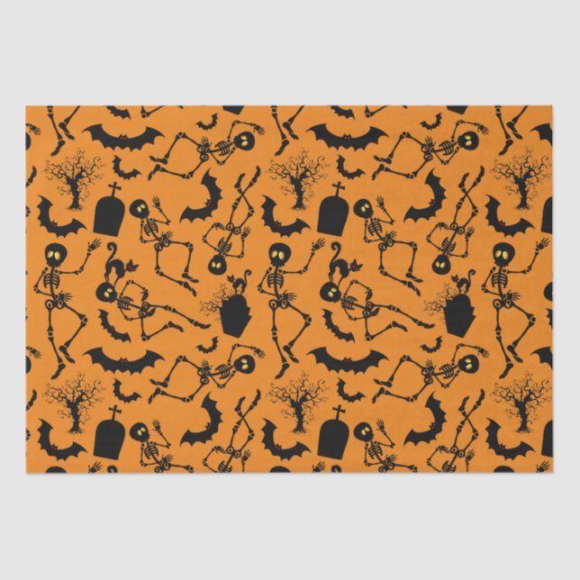 Halloween Skeletons Macabre Dance Tissue Paper (Front)