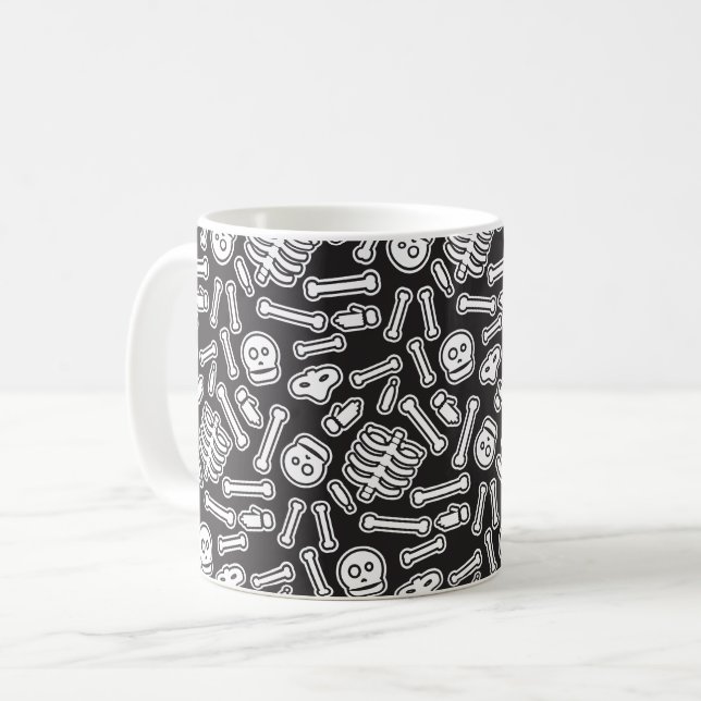 Halloween Skeletons Pattern Coffee Mug (Front Left)