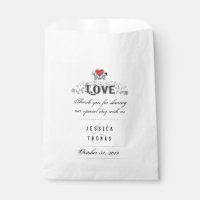 Halloween Skeletons Red Heart LOVE Wedding Names