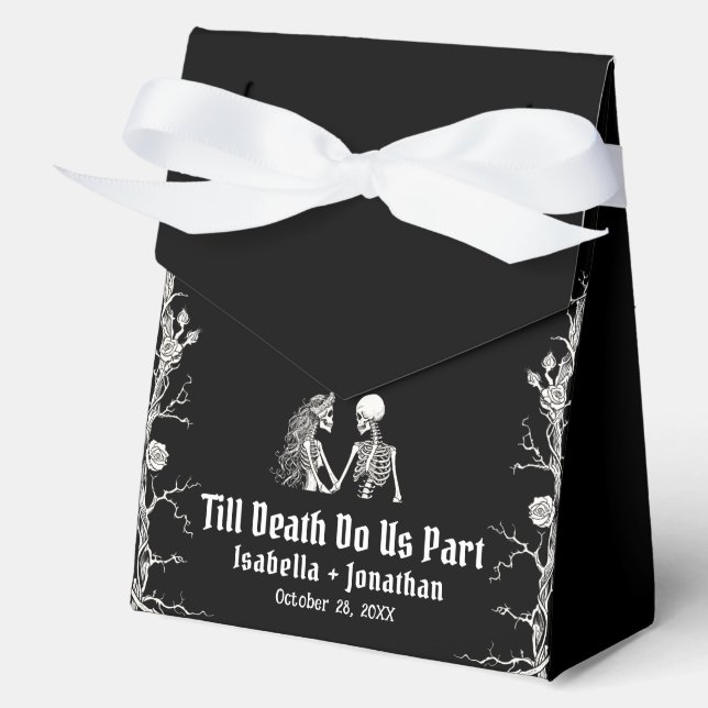 Halloween Skeletons Till Death Do Us Part Wedding Favour Box (Front)