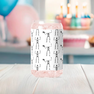 Halloween Skeletons, Trick Or Treat, Boo Can Glass