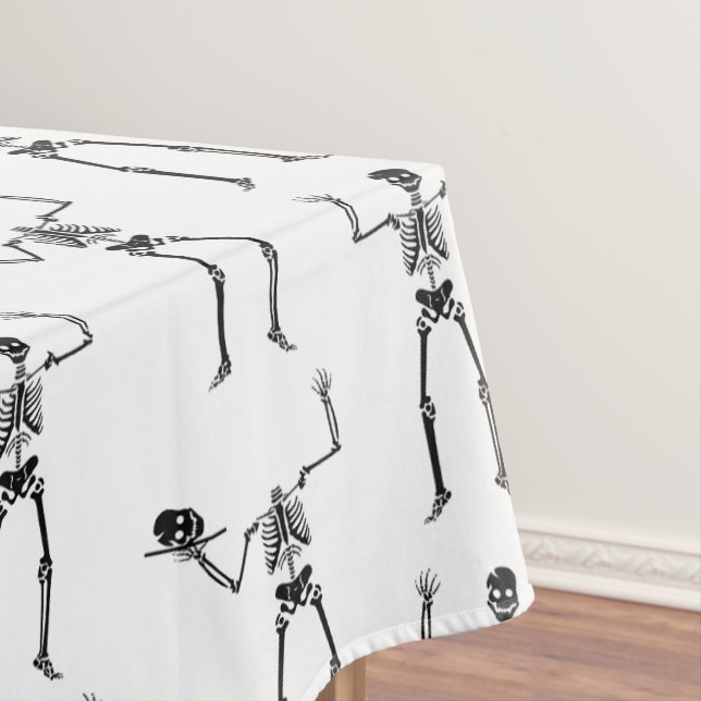 Halloween Skeletons, Trick Or Treat, Boo Tablecloth (In Situ)