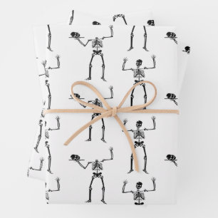 Halloween Skeletons, Trick Or Treat, Boo Wrapping Paper Sheet