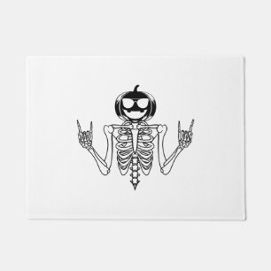 Halloween Skelton Funny Halloween Skeleton Pumpkin Doormat