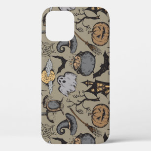 Halloween Sketch: Vintage Seamless iPhone 12 Case