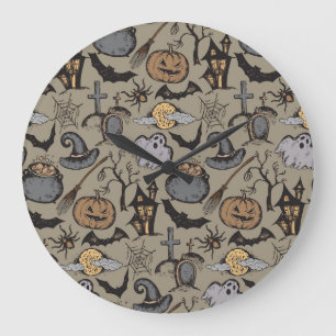 Halloween Sketch: Vintage Seamless Large Clock