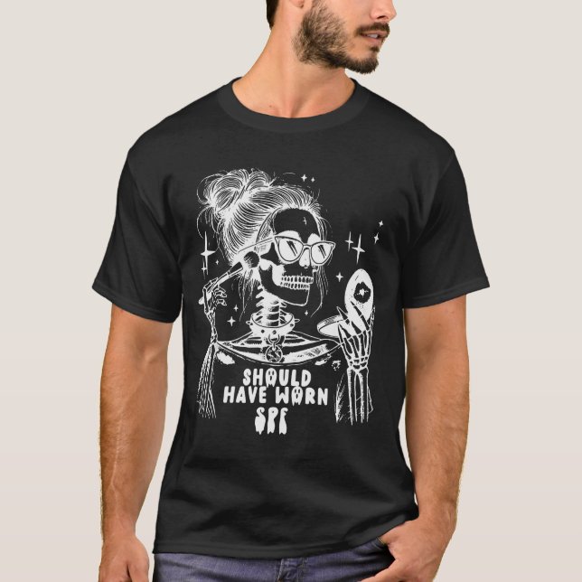 Halloween Skin Care Esthetician Skeleton Skin Esth T-Shirt (Front)