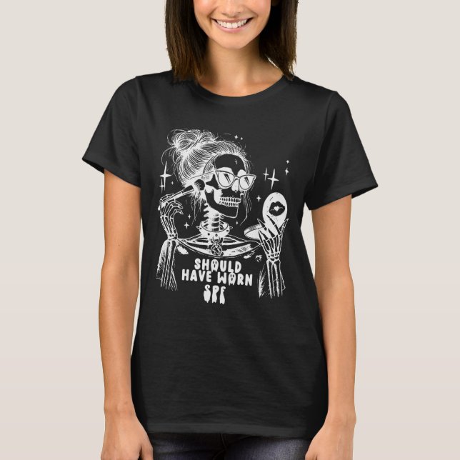 Halloween Skin Care Esthetician Skeleton Skin Esth T-Shirt (Front)