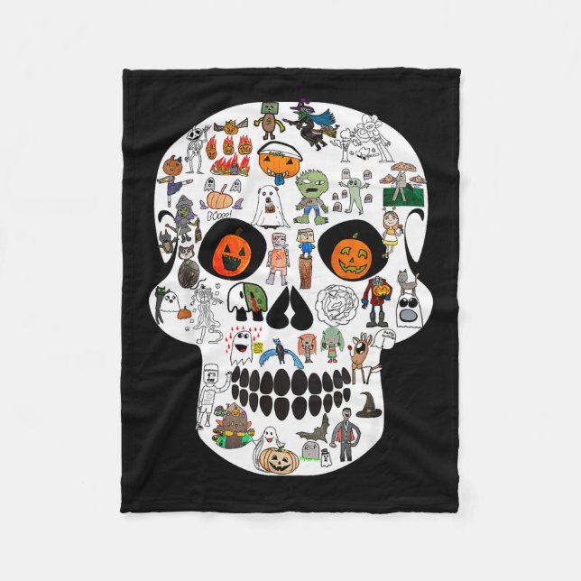 Halloween Skull 2025  Fleece Blanket (Front)