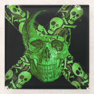 Halloween Skull #2 Glass Coaster