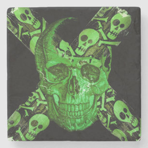 Halloween Skull #2 Stone Coaster